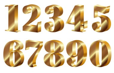 Altın sayılar belirlendi. vektör illüstrasyonu