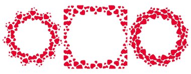 Çerçeveyi elle çizilmiş kalplerle, arka planı kalplerle kurun