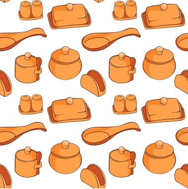 Mutfak ve çeşitli eşyalar ile kusursuz desen