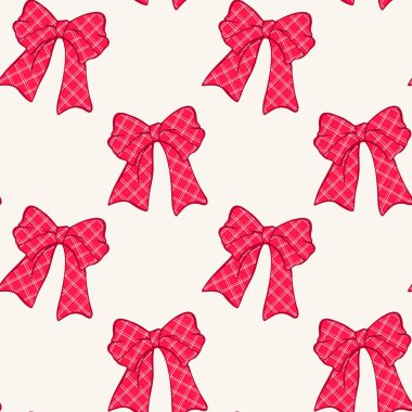 Beyaz arkaplanda kırmızı kurdele, pürüzsüz desen