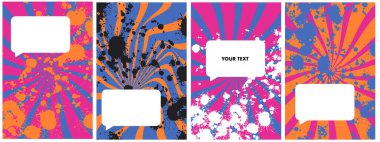 Soyut geometrik şekilli vektör pankartları