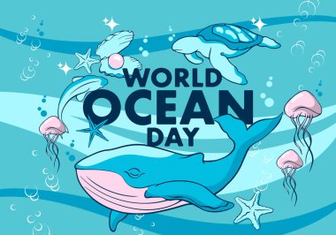 Dünya okyanus günü afiş