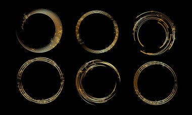 Altın yuvarlak çerçeveler.
