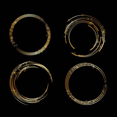 Altın yuvarlak çerçeve. vektör illüstrasyonu