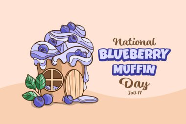 Ulusal yaban mersini günü, lezzetli yaban mersinli kek tasarımı peri evi şeklinde.