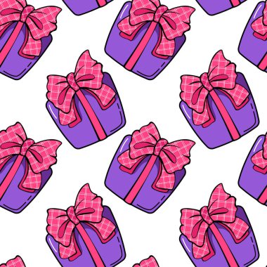 Kurdelesiz desenli hediye kutusu. Noel tatili geçmişi