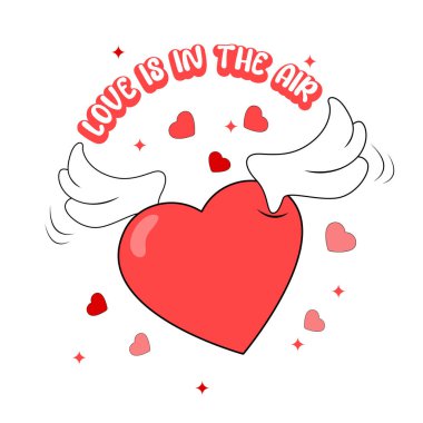 Sevgililer Günü. kalp ve kanatlar. Aşk.