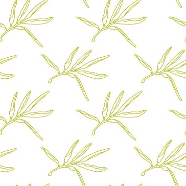 Elle çizilmiş zeytin dallarıyla kusursuz bir arkaplan