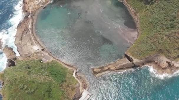 Flight Vila Franca Campo Aerial Survey San Miguel Island Azores — Stock Video
