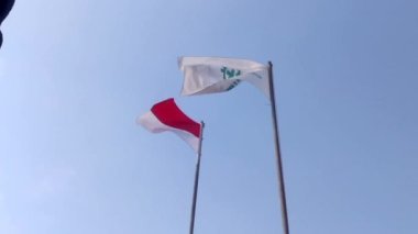 İş güvenliği ve sağlık bayrağı ve Endonezya bayrağı