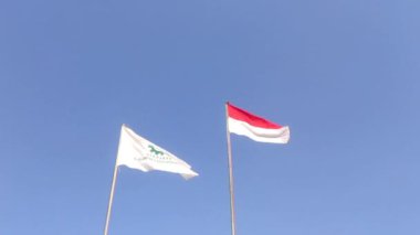 İş güvenliği ve sağlık bayrağı ve Endonezya bayrağı