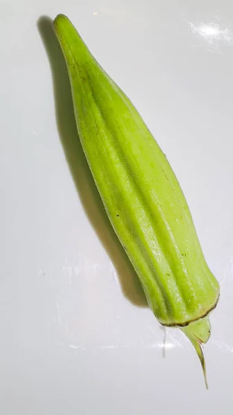 Okra Quimbomb Lady Fingers Légumes Frais Verts Légumes Biologiques Ingrédients — Photo