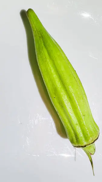 Okra Quimbomb Lady Fingers Verduras Frescas Verdes Verduras Ecológicas Ingredientes —  Fotos de Stock