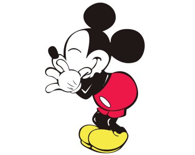 Bir Mickey Mouse çizgi filminin vektör illüstrasyonu
