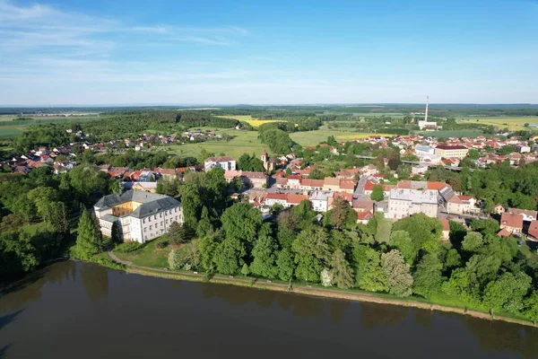 Città Storica Kopidlno Repubblica Ceca Europa Veduta Panoramica Aerea Primavera — Foto Stock