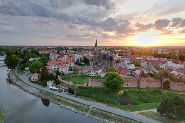 Aerial Panorama View Nymburk City Polab Czech Republic Eruope Beautiful — Stock Photo, Image