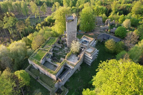 Historical Old Castle Orlik Humpolec City Vysocina Czech Republic Aerial — Stock Photo, Image