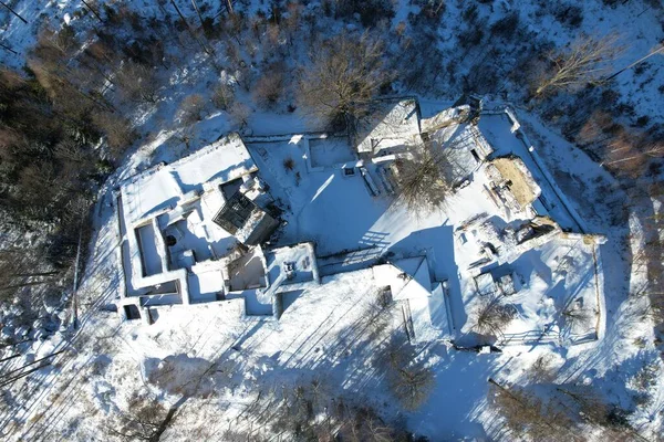 Burg Orlik Bei Humpolec Landschaft Aus Der Luft Tschechische Republik — Stockfoto