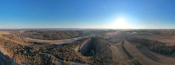 Quarry Great America Lom Velk America チェコ共和国 空の景色のパノラマビュー チェコ自然 ヨーロッパ — ストック写真