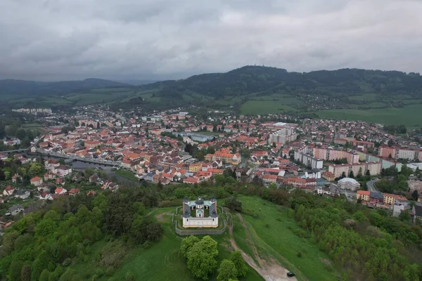 Сусідський Історичний Міський Панорамний Краєвид Сумська Область Чехія Європа — стокове фото