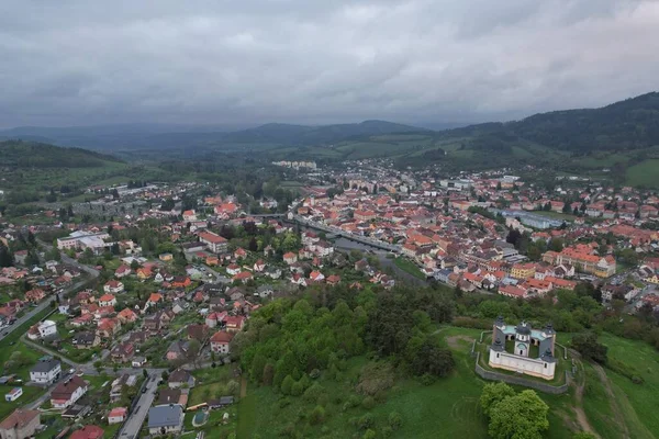 Susice Historical Town Aerial Panorama Landscape View Sumava Region Czech — Stock Photo, Image