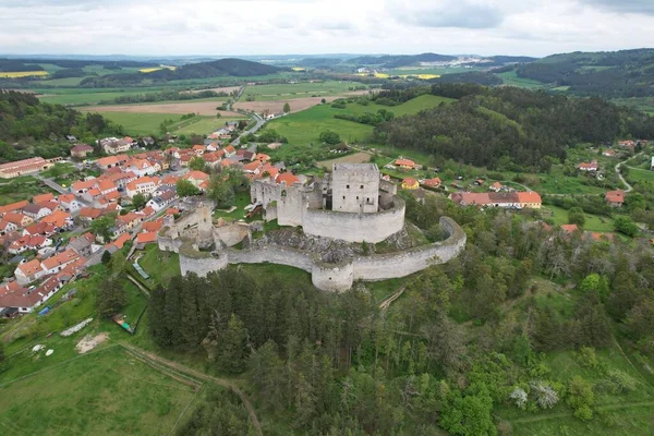 Rabínský Historický Středověký Hrad Česká Republika Pohled Panorama Evropy — Stock fotografie