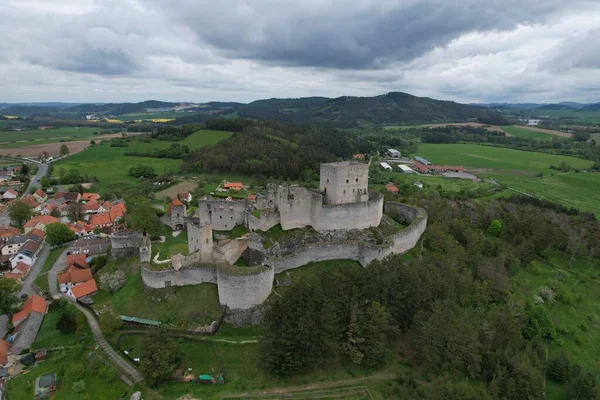 Rabi Historical Medieval Castle Czech Republic Europe Aerial Panorama Landscape — Stock Photo, Image