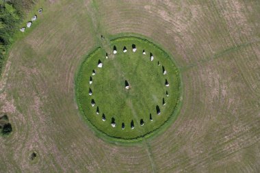 Stonehenge Holasovice, Holaovicke stonehenge, Burgsttte der Holasitzer, hava manzarası, Çek Cumhuriyeti, Avrupa