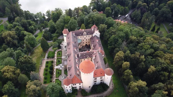 Konopiste Castle Historical Architecture Czech Republic Aerial Panorama View Zmek — Stock Photo, Image