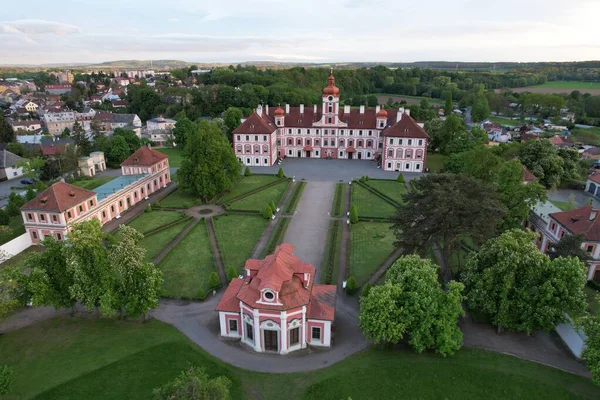 Mnichovo Hradiste Burg Und Kirche Luftpanorama Landschaft Tschechische Republik Europa — Stockfoto