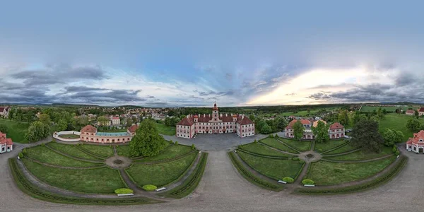 stock image Mnichovo Hradiste castle and church,aerial panorama landscape view,Czech republic,Europe