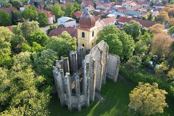 Befejezetlen Gótikus Katedrális Szűzanya Alakult Században Faluban Panensky Tynec Cseh — Stock Fotó