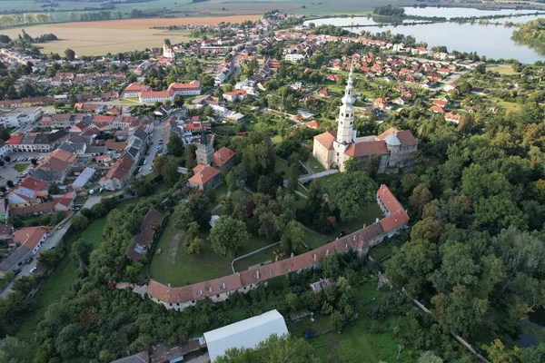 Tovacov Tjeckien Augusti 2022 Tovacov Slott Antenn Panorama Landskap Utsikt — Stockfoto