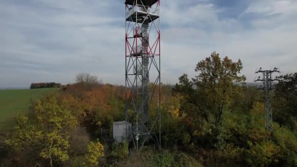 Mirador Torre Rozhledna Vinice Uvaly Prahy República Checa Vista Panorámica — Vídeos de Stock