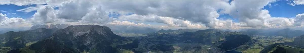 Vista Panorámica Aérea Del Paisaje Los Alpes Austríacos Alemania Frontera —  Fotos de Stock