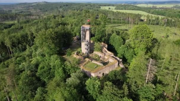 Orlk Ερείπια Κάστρο Από Humpolec Πόλη Vysocina Τσεχική Δημοκρατία Ευρώπη — Αρχείο Βίντεο