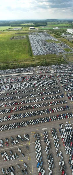 コリン チェコ共和国 2023年6月12日 自動車製造の空中パノラマ風景Tpca工業地帯 トヨタプジョーシトロン自動車 2月に 大規模な自動車工場の生産工場ヨーロッパ — ストック写真