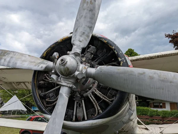 Antonov Utilitário Biplano Monomotor Produção Massa Soviético Detalhe Avião Hélice — Fotografia de Stock