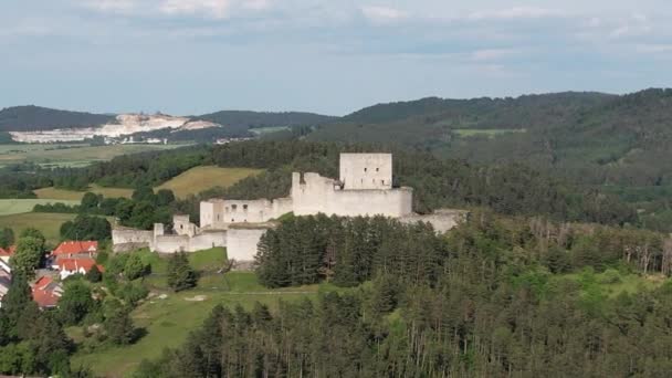 Rabi Histórico Castillo Medieval República Checa Europa Vista Panorámica Aérea — Vídeo de stock