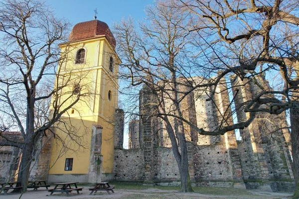 Unvollendete Gotische Kathedrale Unserer Lieben Frau Gegründet Jahrhundert Dorf Panensky — Stockfoto