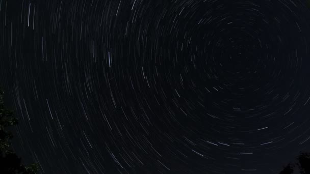 Star Trails Shot Action Camera Pro Cielo Europeo Panorama Notturno — Video Stock