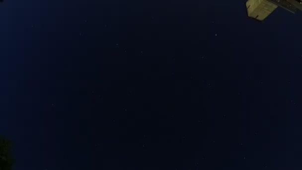 Estrela Trilhas Tiro Câmera Ação Céu Europeu Noite Panorama Lapso — Vídeo de Stock
