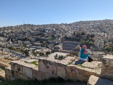 Amman Jordan, Amman Kalesi 'nden şehrin panorama manzarası.