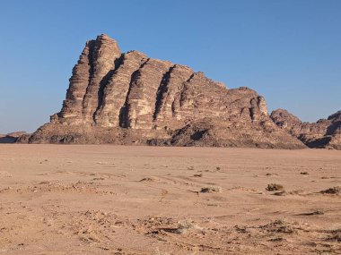 Wadi Rum Desert, Jordan. The red desert and Jabal Al Qattar mountain.Where some famous movies where shot,Star Wars,Lawrence of Arabia.