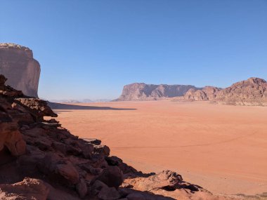 Wadi Rum Desert, Jordan. The red desert and Jabal Al Qattar mountain.Where some famous movies where shot,Star Wars,Lawrence of Arabia.