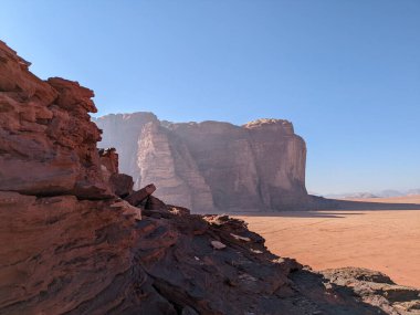 Wadi Rum Desert, Jordan. The red desert and Jabal Al Qattar mountain.Where some famous movies where shot,Star Wars,Lawrence of Arabia.