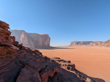 Wadi Rum Desert, Jordan. The red desert and Jabal Al Qattar mountain.Where some famous movies where shot,Star Wars,Lawrence of Arabia.