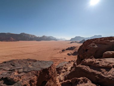 Wadi Rum Desert, Jordan. The red desert and Jabal Al Qattar mountain.Where some famous movies where shot,Star Wars,Lawrence of Arabia.