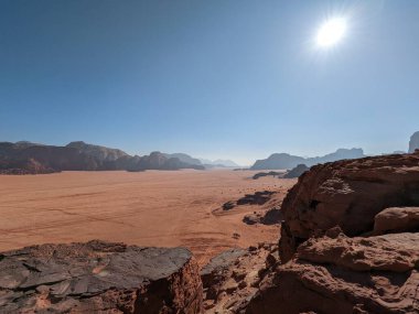 Wadi Rum Desert, Jordan. The red desert and Jabal Al Qattar mountain.Where some famous movies where shot,Star Wars,Lawrence of Arabia.