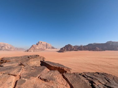 Wadi Rum Desert, Jordan. The red desert and Jabal Al Qattar mountain.Where some famous movies where shot,Star Wars,Lawrence of Arabia.